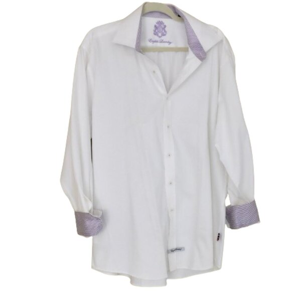 English Laundry White Mens Button-Down Long Sleeved Shirt Flip Cuff NWOT - Picture 1 of 5